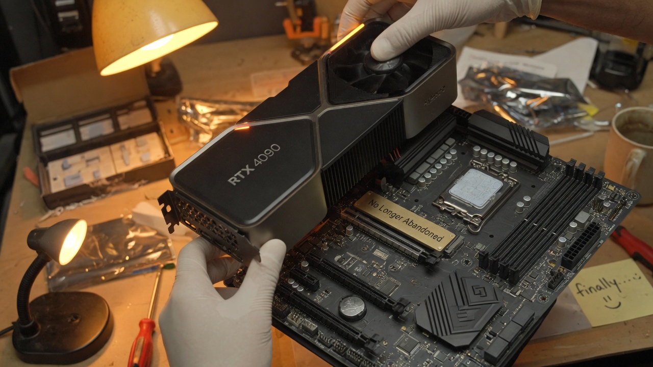 A permanent PCIe home slot prepared for a rescued GPU